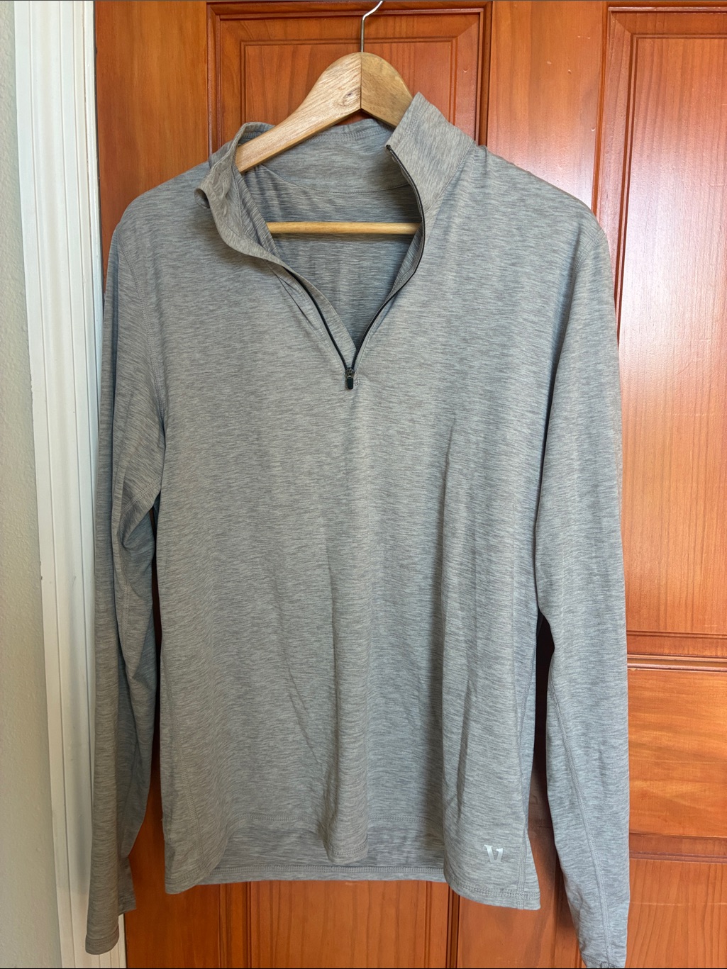 Vuori Ease Performance Half-Zip 2.0 Light Gray Long Sleeve